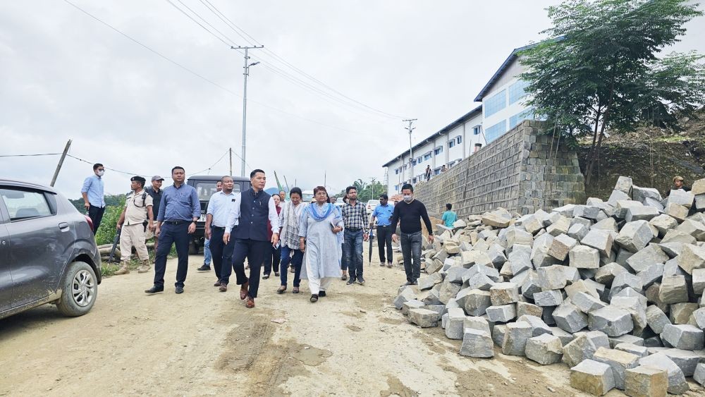 Nagaland Health Minister, P Paiwang Konyak and others, inspecting the NIMSR Kohima on July 14.